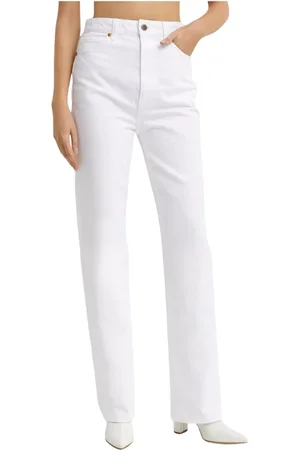 Khaite Jeans, Dame, Hvid, W28, Bomuld, Hvide Straight Leg Jeans Danielle