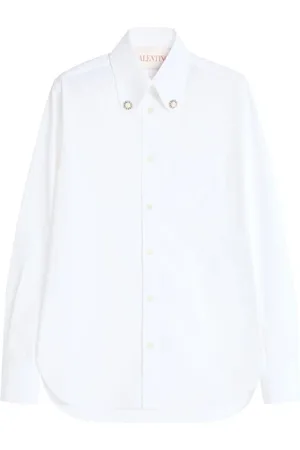 VALENTINO GARAVANI Bluser & Skjorter, Dame, Hvid, M, Bomuld, Hvid bomuldsskjorte