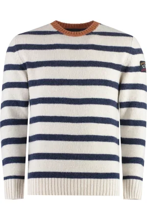 Paul & Shark Strik, Herre, , S, Uld, Ribstrikket sweater i uldblanding