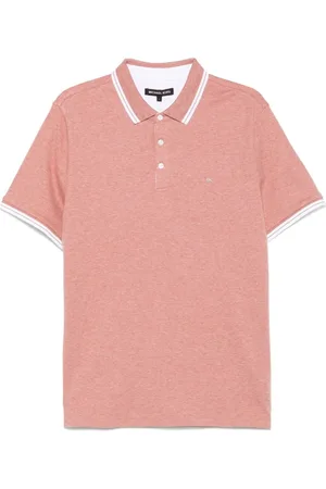 Michael Kors Top, Herre, Lyserød, M, Polo Shirt med Logo Broderi