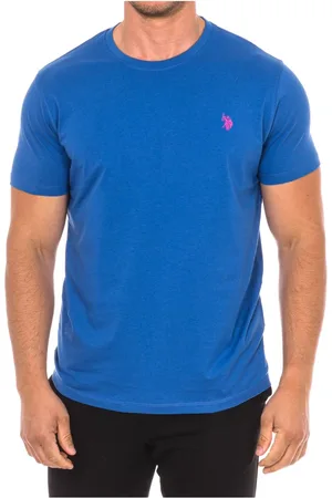 U.S. Polo Assn. Top, Herre, Blå, XL, Bomuld, Kortærmet T-shirt med Ribbed Finish
