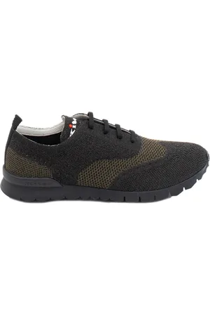 Kiton Sko, Herre, Grøn, 45 EU, Navy Blue Strikkede Sneakers