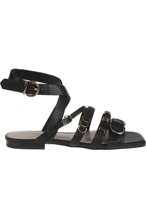 Pinko Sko, Dame, Sort, 36 EU, Læder, Sort lædersandal