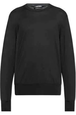 Tom Ford Strik, Herre, Sort, M, Bomuld, Bomulds sweater med rund halsudskæring