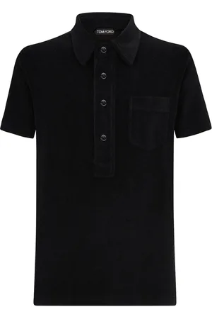 Tom Ford Top, Herre, Sort, M, Bomuld, Frotté Polo