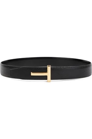 Tom Ford Tilbehør, Dame, Sort, 85 CM, Læder, Sort læderbælte med struktur