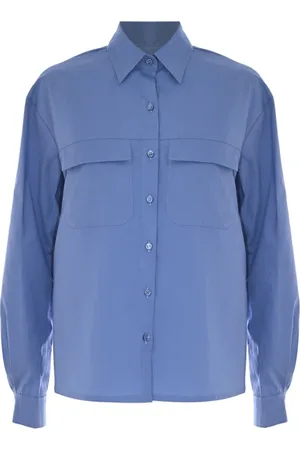 Kocca Bluser & Skjorter, Dame, Blå, S, Uld, Patch Pocket Shirt