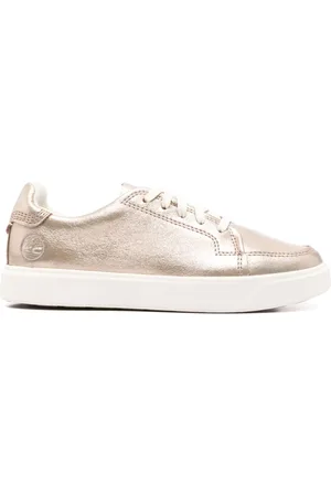 Timberland Sko, Dame, Gul, 35 1/2 EU, Uld, Multifarvede Sneakers med Guld-Tone Detaljer