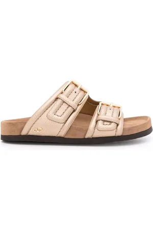 VALENTINO GARAVANI Sko, Dame, Brun, 37 1/2 EU, Læder, Chic Sommersandaler