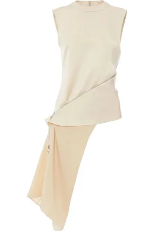 J.W.Anderson Top, Dame, Hvid, M, Polyester, Zip-detalje Ærmeløs Top