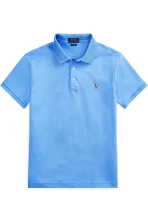 Ralph Lauren Top, Herre, Blå, M, Bomuld, Klassisk Slim Fit Pima Bomulds Polo
