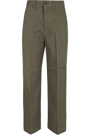 Ralph Lauren Bukser, Dame, Grøn, 2XS, Bomuld, Cropped Flat Front Chinos