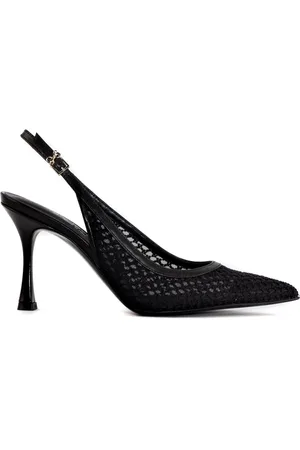 SERGIO LEVANTESI Sko, Dame, Sort, 38 EU, Læder, Sort Perforeret Dana Slingback Hæle