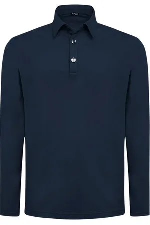 Kiton Top, Herre, Blå, 2XL, Bomuld, Navy Bomulds Polo Shirt