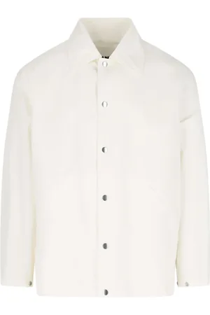 Jil Sander Jakke, Herre, Hvid, M, Bomuld, Retro Logo Hvid Bomuldsjakke