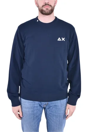 sun68 Sweathshirts & Hoodies, Herre, Blå, M, Bomuld, Moderne pasform bomuld hættetrøjer