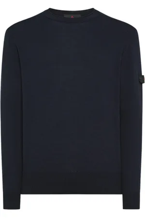 Peuterey Strik, Herre, Blå, S, Bomuld, Blå Crewneck Sweater