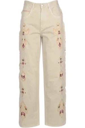 Isabel Marant Jeans, Dame, , S, Bomuld, Maella Loose Fit Broderede Jeans