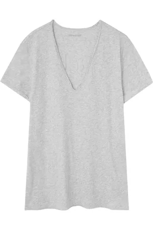 Zadig & Voltaire Top, Dame, Grå, M, Bomuld, Story Cl Fishnet Call Me Baby T-Shirt