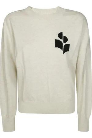 Isabel Marant Strik, Dame, Grå, M, Logo Crewneck Sweater