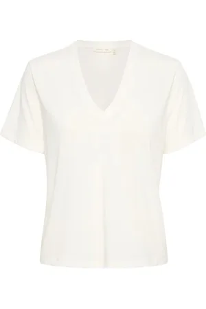 INWEAR Top, Dame, Hvid, 2XL, Bomuld, Klassisk V-hals top