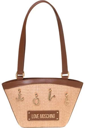 Moschino Taske, Dame, Brun, ONE SIZE, Uld, Rafia Dame Tote Taske Kamel