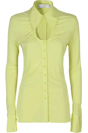 Proenza Schouler Bluser & Skjorter, Dame, Grøn, 2XS, Button-Up Jersey Top