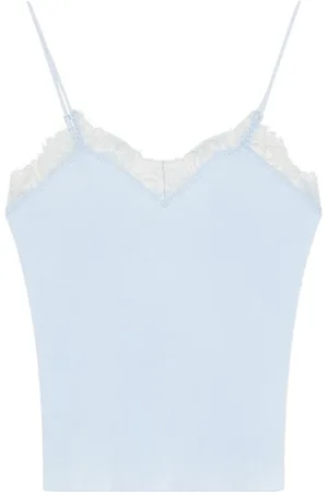 Patrizia Pepe Top, Dame, Blå, S, Tyl, Essential Laccini Top