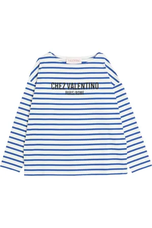 VALENTINO GARAVANI Top, Herre, Blå, M, Bomuld, Chez Valentino Langærmet Top