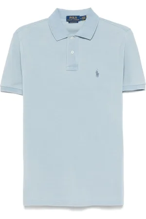 Ralph Lauren Top, Herre, Blå, XL, Bomuld, Custom Slim Fit Bomulds Mesh Polo