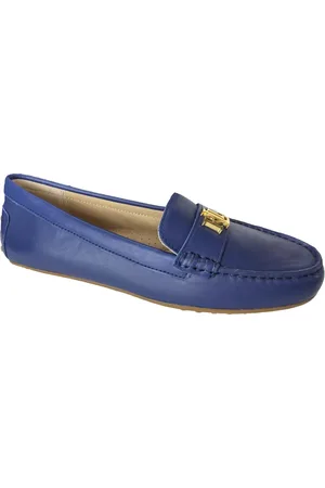 Ralph Lauren Sko, Dame, Blå, 39 EU, Uld, Stilfulde Driver Moccasins