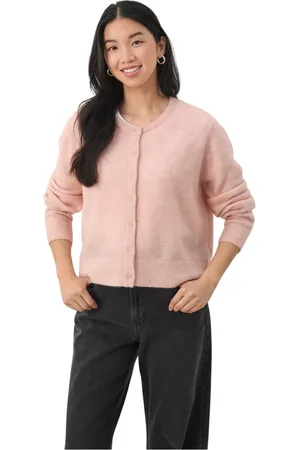 Part Two Strik, Dame, Lyserød, XL, Uld, Strikket Cardigan Sølv