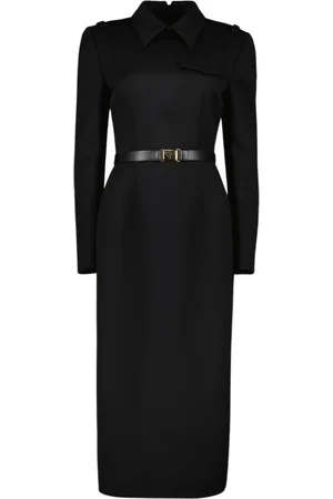 Prada Kjole, Dame, Sort, M, Tweed, Stretch Tweed Kjole