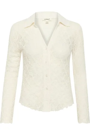 Soaked in Luxury Bluser & Skjorter, Dame, Hvid, M, Elegant Slim-Fit Skjortebluse Whisper