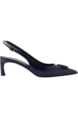 Iceberg Sko, Dame, Blå, 38 EU, Læder, Blå laklæder slingbacks med spids snude