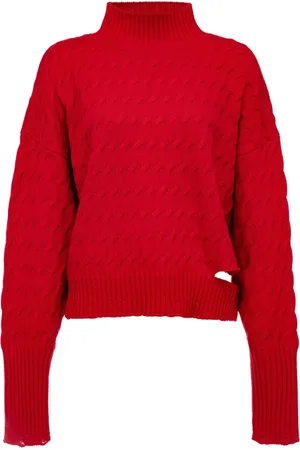Pinko Strik, Dame, Rød, XS, Bomuld, Nymphaeum 1 Turtleneck