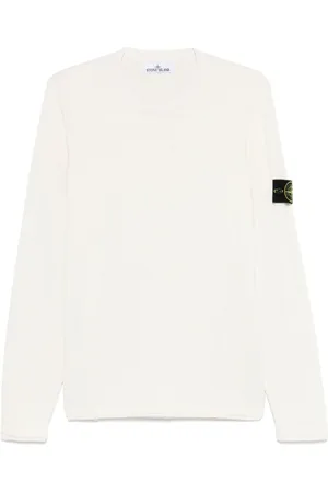 Stone Island Strik, Herre, Hvid, M, Bomuld, Crew Neck Pullover