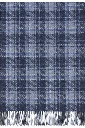 Kiton Tilbehør, Dame, Blå, ONE SIZE, Cashmere, Ternet Cashmere Halstørklæde