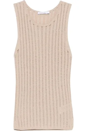 Patrizia Pepe Top, Dame, , S, Polyester, Lurex Tank Top med Logo Vedhæng