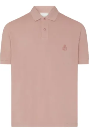 Isabel Marant Top, Herre, Lyserød, S, Bomuld, Broderet poloshirt med knapper foran