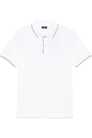 Paul & Shark Top, Herre, Hvid, L, Bomuld, Polo i dobbelt piqué-bomuld