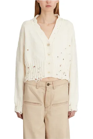 Marni Strik, Dame, , XS, Kort Distressed Cardigan Sweater
