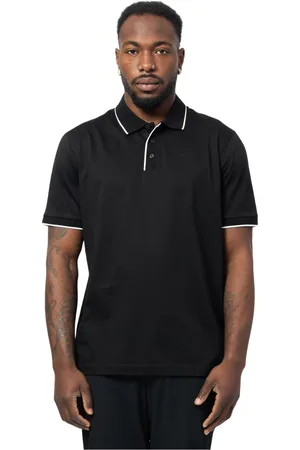 Armani Exchange Top, Herre, Sort, L, Bomuld, Sort Polo med Kontrastdetalje