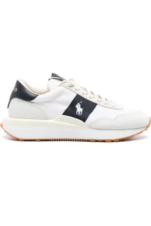 Ralph Lauren Sko, Dame, Hvid, 34 EU, Polyester, Multifarvede Casual Træningssko Sneakers