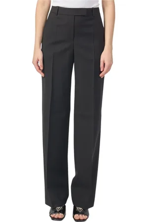 HUGO BOSS Bukser, Dame, Sort, XS, Uld, Sorte Straight Fit Bukser