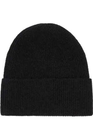 Tommy Hilfiger Tilbehør, Dame, Sort, ONE SIZE, Bomuld, Essential Flag Fuzzy Beanie