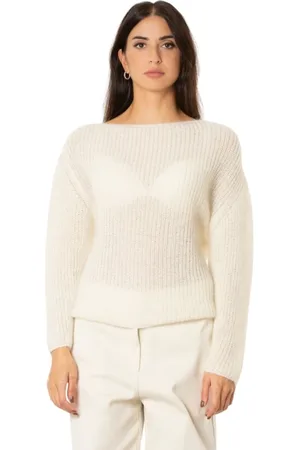 FORTE FORTE Strik, Dame, Hvid, M, Uld, Uldstrik i elfenben sweater