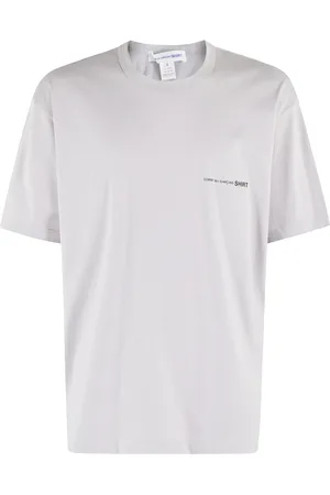 Comme des Garçons Top, Herre, Grå, XS, Bomuld, Grå T-shirt med trykt logo