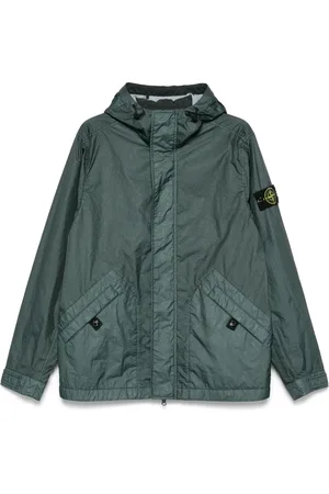 Stone Island Jakke, Herre, Grøn, 2XL, Grøn Hættejakke med Lynlåslommer