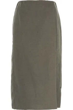 Patrizia Pepe Nederdel, Dame, Grå, S, Polyester, Longuette Midi Nederdel